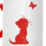 Котенок и бабочка