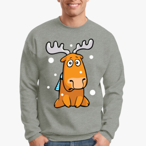 Свитшот с принтом Олень с шарфом