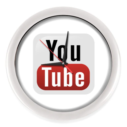 Настенные часы с принтом YouTube