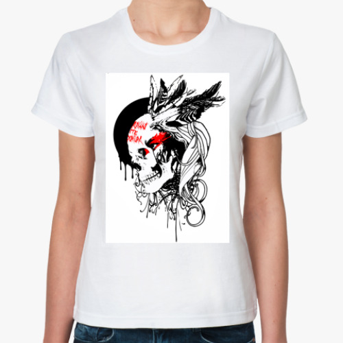 Классическая футболка с принтом  футболка Индианка