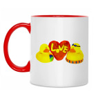 Двухцветная кружка Утиная любовь