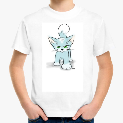 Детская футболка с принтом злой котяра