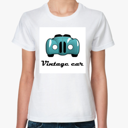 Классическая футболка с принтом Vintage car