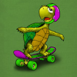 Черепаха на скейте