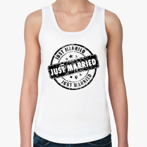 Женская майка с принтом  Just Married