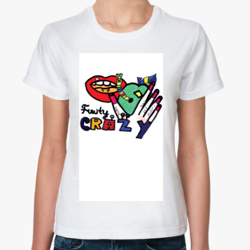 Классическая футболка с принтом Губы, Street art.