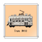 Магнит 6.5 x 6.5 см Трамвай №10