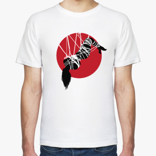 Футболка с принтом Силуэт связанной девушки #7 от M&K ART