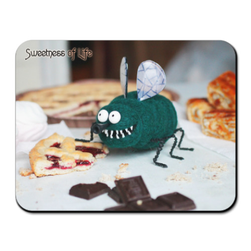 Коврик для мыши с принтом Сладость жизни. Муха Генриетта