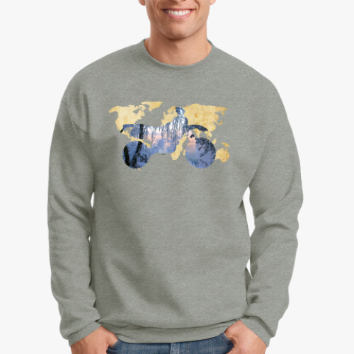 Свитшот с принтом Мотопейзаж