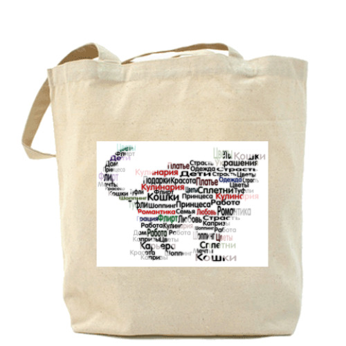 Сумка шоппер с принтом Облако тегов