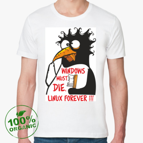 Футболка из органик-хлопка с принтом WINDOWS MUST DIE