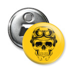 Череп в каске с авиа очками