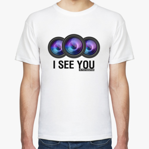 Футболка с принтом I see you. i'm photographer