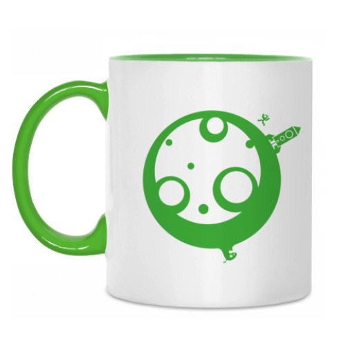 Кружка с принтом человек на луне