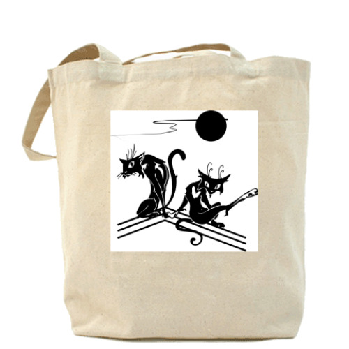 Сумка шоппер с принтом Ночная жизнь