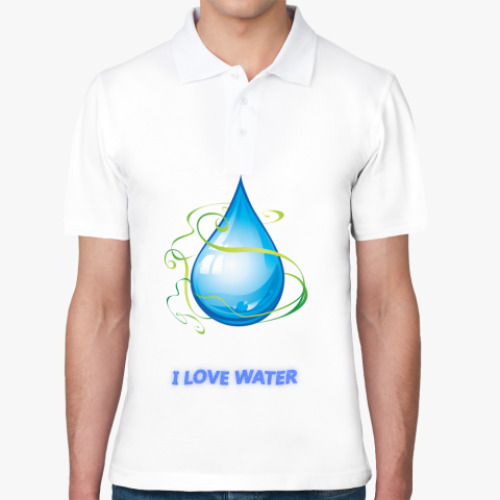 Рубашка поло с принтом Люблю воду
