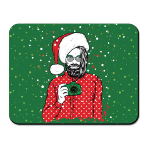 Коврик для мыши с принтом Санта Хипстер