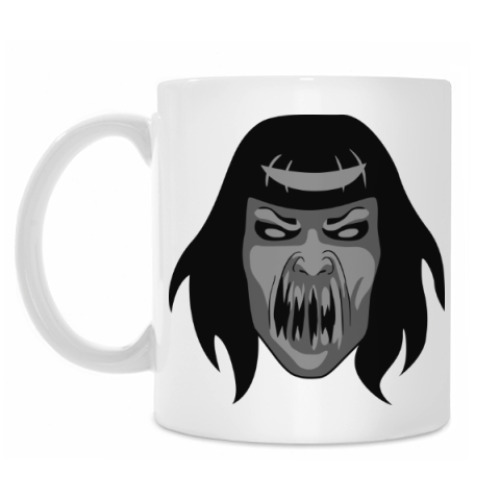 Кружка с принтом Одержимая демоном девушка