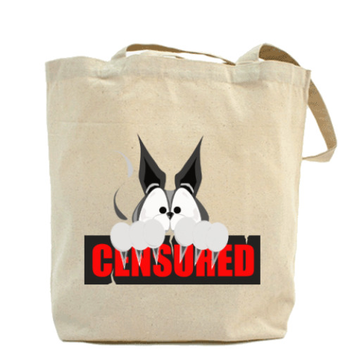 Сумка шоппер с принтом кот антицензор