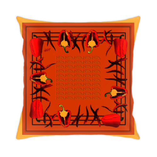 Подушка с принтом сладкие и острые перцы