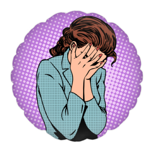 Подушка с принтом Crying Girl