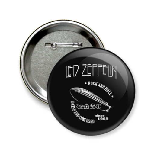 Значок 58мм с принтом Led Zeppelin