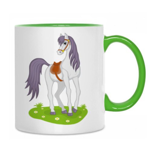 Кружка с принтом beautiful cartoon horse