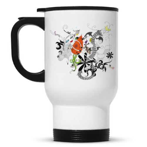 Кружка-термос с принтом Белая Зайка