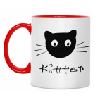 Двухцветная кружка Котенок