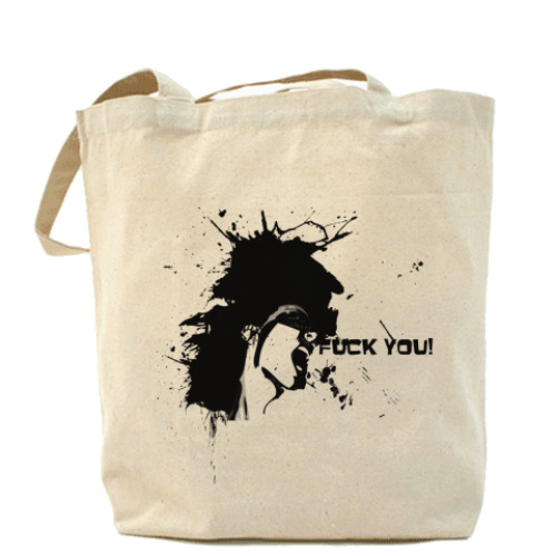 Сумка шоппер с принтом Fuck Холщовая сумка