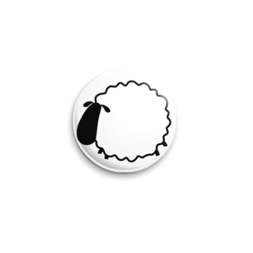 Значок 25мм с принтом sheep blank