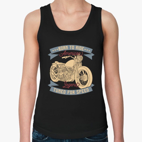 Женская майка с принтом Born To Ride