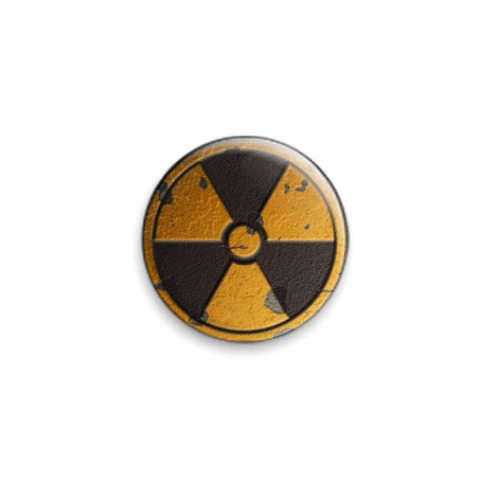 Значок 25мм с принтом  радиация