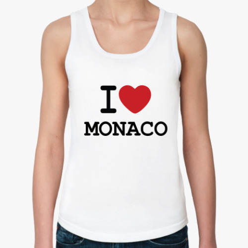 Женская майка с принтом  I Love Monaco