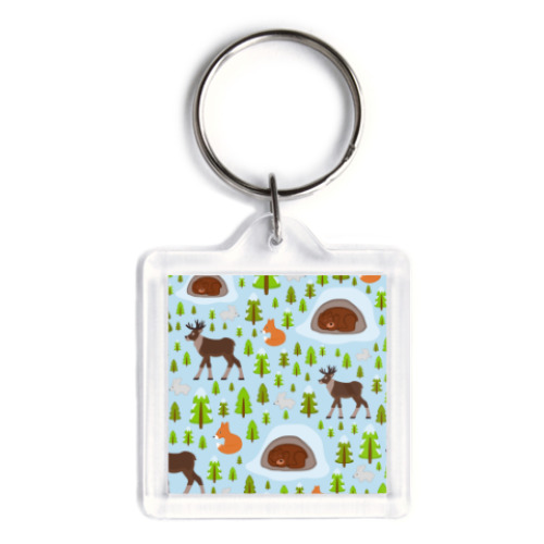 Брелок с принтом Winter forest