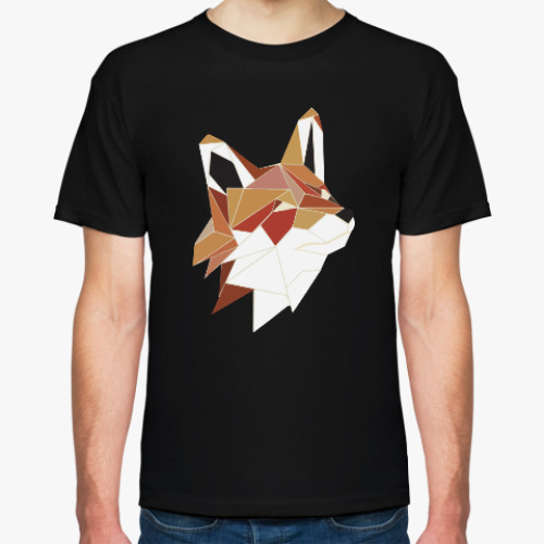 Футболка с принтом Полигональный лис