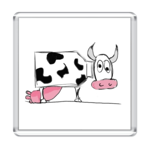 Магнит с принтом  'Корова-бидон'