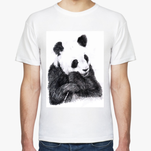 Футболка с принтом Панда и бамбук