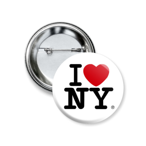 Значок 37мм с принтом NY