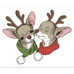 собаки в костюмах оленей