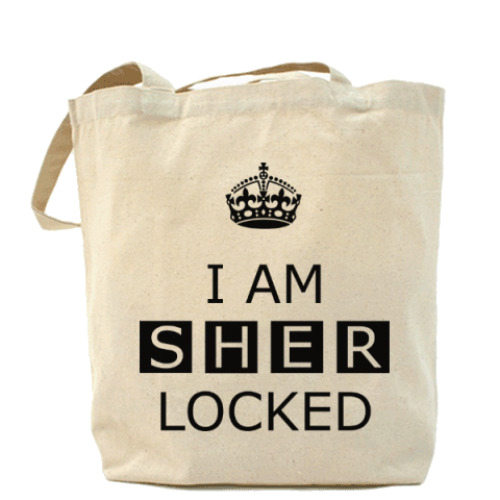 Сумка шоппер с принтом Шерлок Холмс