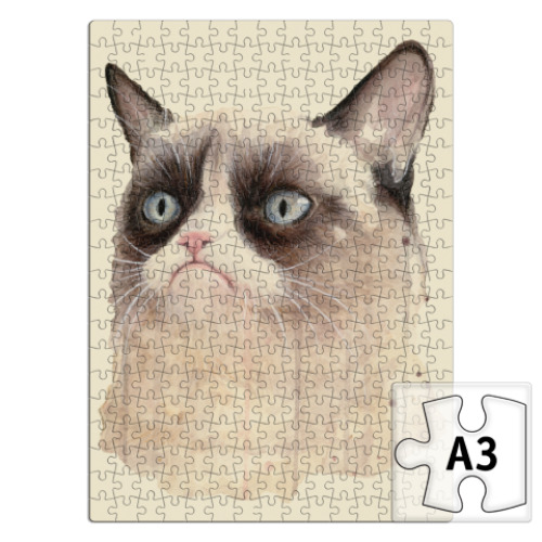 Пазл с принтом Grumpy Cat / Сердитый Кот