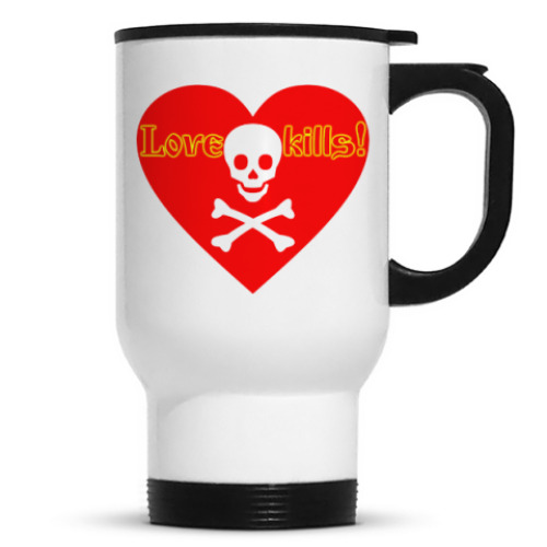 Кружка-термос с принтом Love kills!