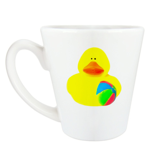 Чашка Латте с принтом Уточка и мяч