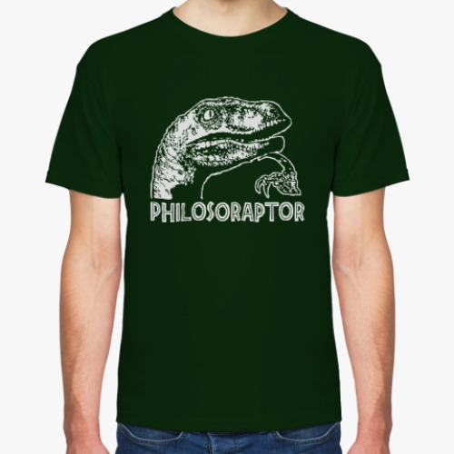 Футболка с принтом Philosoraptor