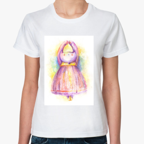 Классическая футболка с принтом Кошка