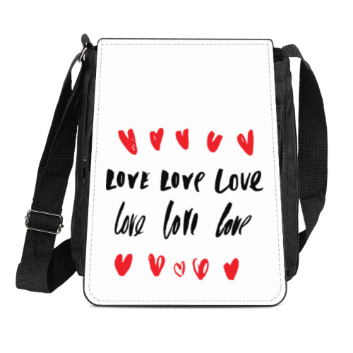 Сумка-планшет с принтом Всё про любовь