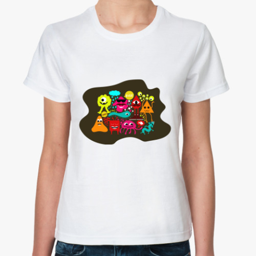 Классическая футболка с принтом  монстры