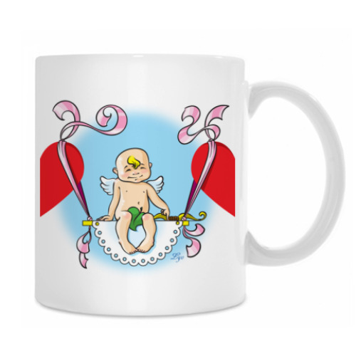 Кружка с принтом Купидон